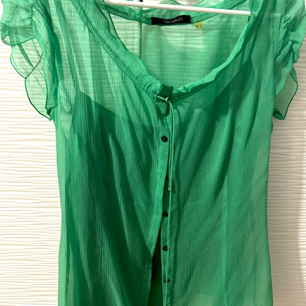 Tahari top with silk shell inside